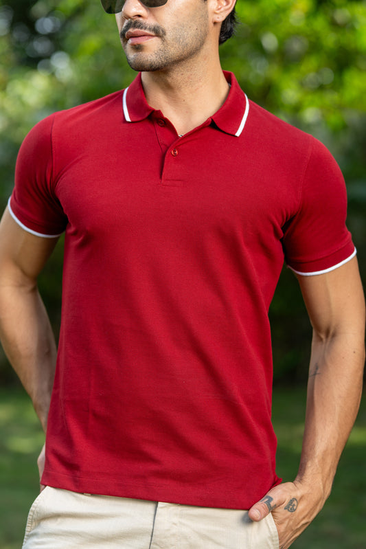 RedPoloNeckHalfTshirt_4